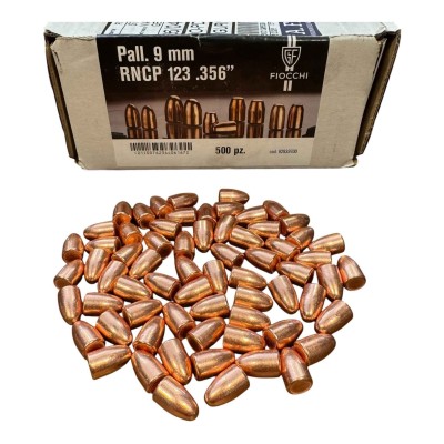 Palle 9 mm Fiocchi 123 RNCP conf.500 pz.